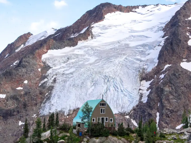 Conrad Kain Hut glacier in background