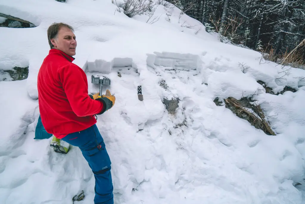 Assessing snow layers Avalanche Safety Training