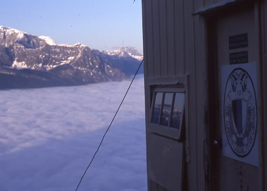 Castle Mountain Hut above cloud layer