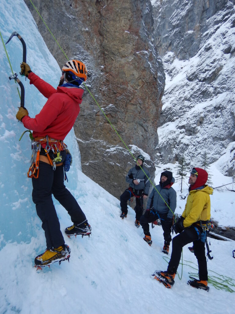 Ice climbing instruction