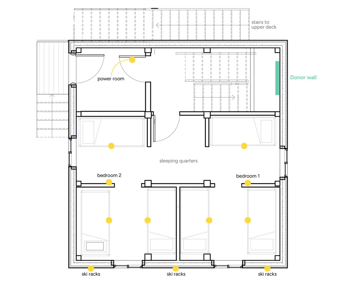Robson Pass Hut lower floor plan naming opportunities